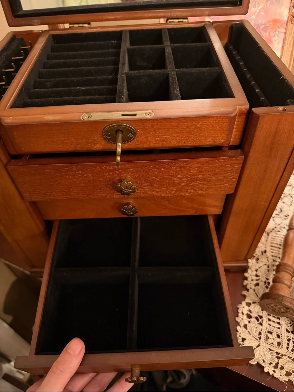 Wood Jewelry lock box